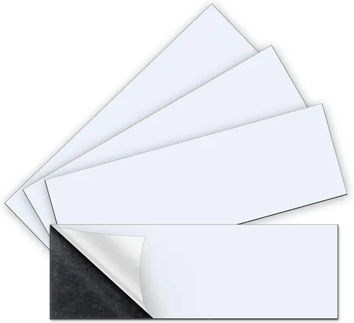 4 piezas, 12 x 4 pulgadas, imanes para parachoques, lámina de adhesivo magnético flexible con autoadhesivo, convierte cualquier calcomanía en un imán
