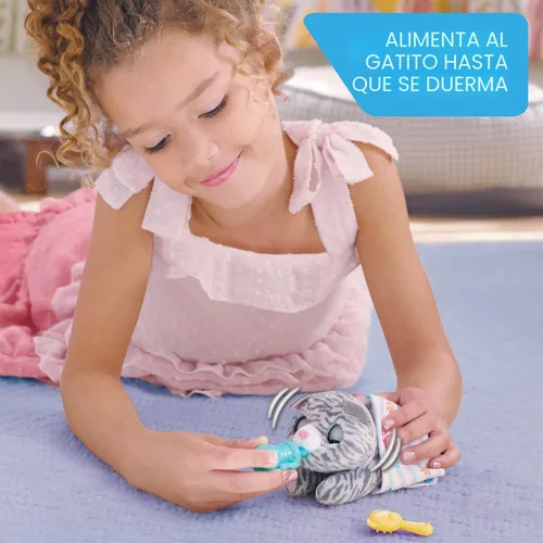 Miniatura 2 de furReal Just Play - Gatito interactivo para mascotas, pequeño gato de peluche con sonidos y movimiento, piel sintética, juguetes para niños a partir