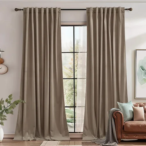 Miniatura 66 de StangH Cortinas de terciopelo súper suaves con pestaña trasera, cortinas azul marino para puerta corredera, decoración de lujo, cortinas opacas