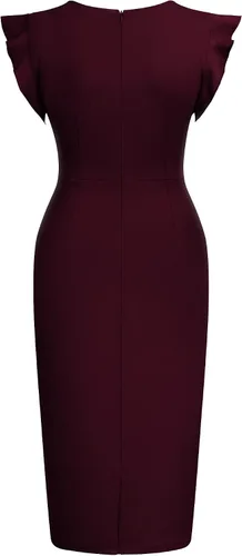 Miniatura 5 de Miusol vestido de cóctel con volantes, estilo clásico, para mujer