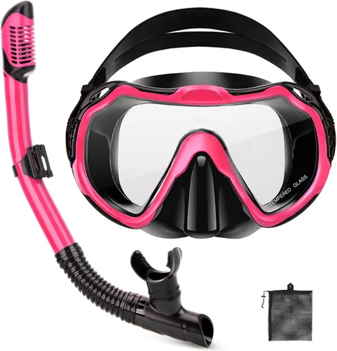 Miniatura 19 de Snorkeling Gear for Adults, Adult Snorkel Set with Panoramic Anti-Leak and Anti-Fog Tempered Glass Snorkel Mask, Dry Top Snorkel, Snorkle Mask Set