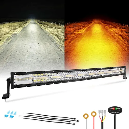 Miniatura 15 de Auxbeam Cubo luz LED ámbar de 3 pulgadas, 72 W todoterreno, 6 modos dos colores, estroboscópica antiniebla de conducción penetración e inundación
