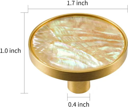 Miniatura 2 de Paquete de 1 perillas de gabinete de conchas naturales, pomos para cajones, ganchos para colgar, muebles de latón, aparador, cocina, tiradores