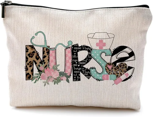 Miniatura 20 de Bolsas de enfermera para mujeres y estudiantes - Bolsas de cosméticos con cremallera B Style-enfermera-negro