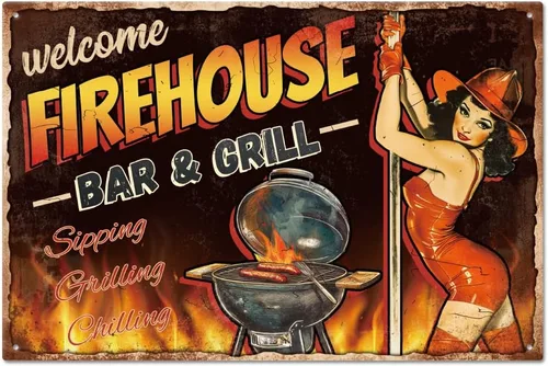 GLOBLELAND Letrero Vintage de Dama Pin Up de Metal de Hojalata de 8×12 Pulgadas Letrero Retro Gracioso de Hojalata para Bar, Parrilla, Puerta de