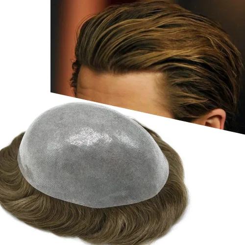 Miniatura 41 de Hair Nature - Tupé para hombres, sistema de repuesto de piezas de cabello humano, unidades de pelo negro con bucle en V de piel fina, 100% cabello