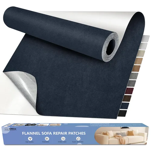 Miniatura 10 de ONine Kit de reparación de sofá de microfibra, parche de tela adhesiva de 55 x 12 pulgadas, multicolor, agua impermeable, adecuado para sofás, Negro