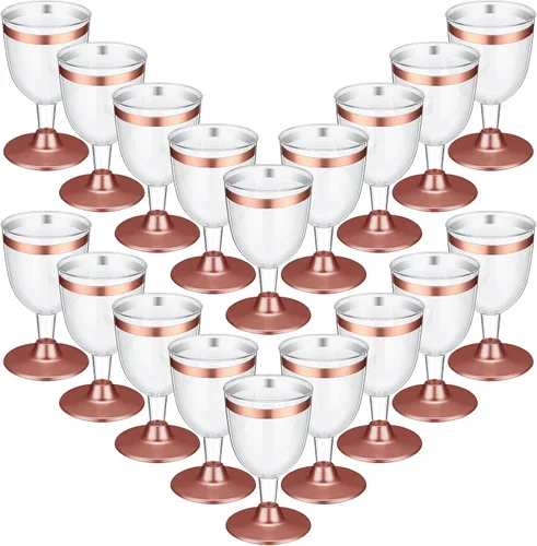 Miniatura 8 de Didaey 48 copas de vino de plástico desechables de 6 onzas, copas de vino para fiestas, vasos de plástico duro con tallo apilables para copas