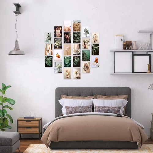 Miniatura 4 de LIIGEMI Kit de collage botánico de pared de 70 piezas, imágenes estéticas, kit de collage de fotos, decoración de dormitorio para niñas