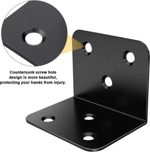 Miniatura 6 de 20 soportes de esquina de metal, soportes de 1.5 pulgadas de largo para madera, soporte de esquina ancha de 90 grados, soporte de esquina de metal