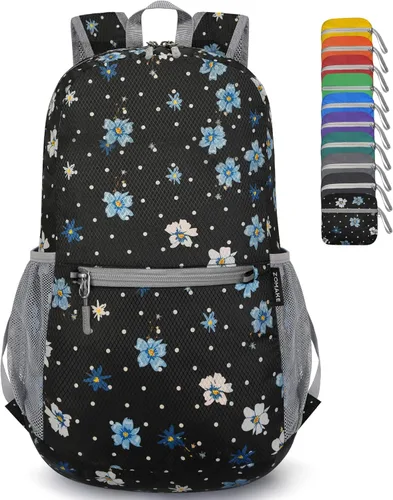 Miniatura 9 de ZOMAKE Mochila ultra ligera y compactable Mochila de senderismo resistente al agua, Mochila pequeña Mochila de camping al aire libre plegable y Negro