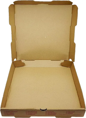 Miniatura 3 de Bits N Things Caja de pizza corrugada con flauta B 10 unidades (Kraft con diseño, 12 x 12 x 2 pulgadas)