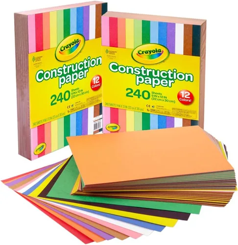 Miniatura 2 de Crayola Paquete a granel de papel de construcción (480 hojas), 10 colores surtidos, 9 x 12, suministros de arte y manualidades para el aula