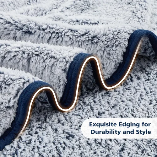 Miniatura 5 de EMME Manta de Forro Polar Sherpa Suave Reversible de Felpa Esponjosa Grande, Manta Bohemia Decorativa Cálida y Ligera para Sofá, Sillón, Dormitorio