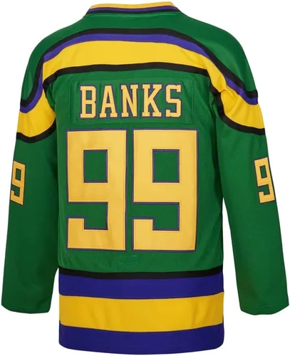 Miniatura 3 de Camiseta Mighty Ducks #33 Goldberg #66 Bombay #96 Conway #99 Banks Jersey, camiseta de hockey sobre hielo para hombre, S-XXXL