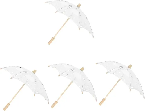 Veemoon 2 parasoles de novia, sombrillas para fotografía, bordado de novia, para niños, flores, damas, disfraz, tela de encaje, decorativo, floral,
