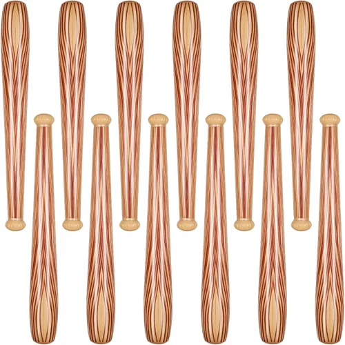 Sotiff Bate de béisbol inflable para niños, 12 unidades, de 29.5 pulgadas, con temática deportiva, color marrón, para fiestas deportivas, regalos de
