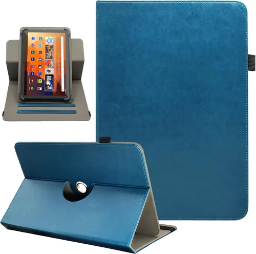 Miniatura 11 de Funda universal para tablet Android de 10 y 10.1 pulgadas, Dluggs de piel sintética con rotación de 360 grados, soporte multiángulo