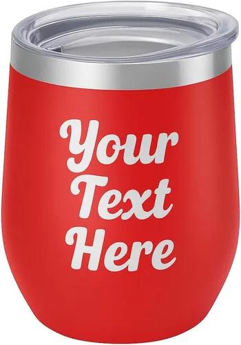 Miniatura 13 de Vaso de vino personalizado con tapa – Personalizado en tallado en acero inoxidable aislante color turquesa para bebidas frías y calientes – Taza