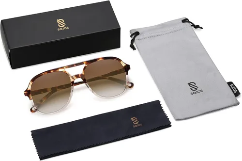 Miniatura 5 de SOJOS Gafas de sol estilo aviador polarizadas retro para mujeres y hombres, clásicos de los años 70, estilo vintage, cuadrados, estilo aviador