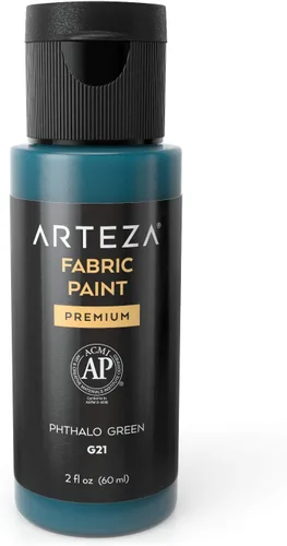 Miniatura 22 de ARTEZA Pintura para tela, juego de 60, pintura 3D permanente, pintura permanente para decorar camisetas, cerámica, textiles y vidrio metálico