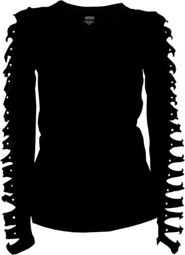Miniatura 2 de Angel Wings Bling Bling Bling Rhinestones camiseta rasgado corte largo