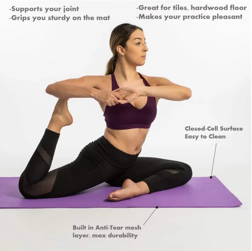 Miniatura 3 de Aeromat Elite Yoga Pilates Mat 0.197 in de espesor (24" x 72") para yoga o pilates, ejercicios generales
