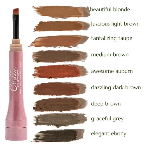 Miniatura 6 de Chella Dúo perfeccionador de cejas: lápiz de cejas (marrón claro) y crema para cejas (marrón claro) paquete para cejas definidas y más completas