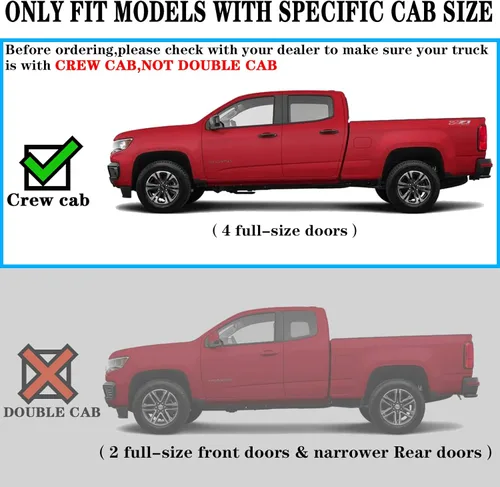 Miniatura 3 de COMNOVA - Estribos de 6 pulgadas compatibles con Chevrolet Colorado/GMC Canyon Crew Cab 2015-2026, estribos y escalones para Colorado (negro)