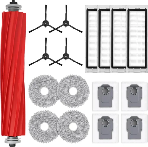 Juego de accesorios de repuesto para Roborock Q Revo para robot aspirador Roborock P10, cepillo principal, paño de trapeador, bolsa para polvo, Negro