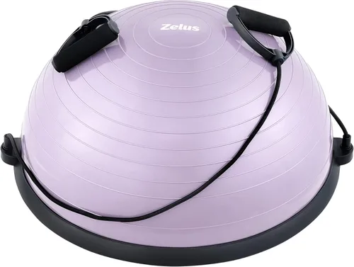 Miniatura 12 de ZELUS Entrenador de pelota de equilibrio con bandas de resistencia y bomba de pie, pelota de yoga inflable para entrenamientos de gimnasio en casa