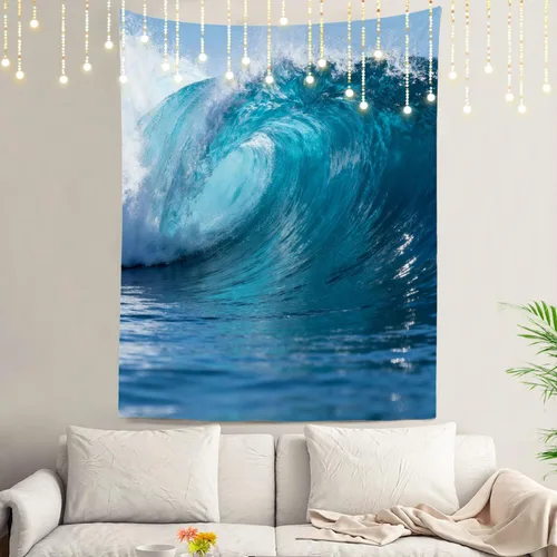 Miniatura 29 de Shrahala Tapiz de pared con paisaje de lago de otoño, bosque amarillo, para colgar en la pared, tapiz grande, decoración de fibra de poliéster