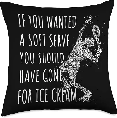 Miniatura 5 de Funny Tennis Lover Gifts and Tennis Player Designs Funny Lover, If You Wanted A Soft Serve - Almohada de tenis, 16 x 16 pulgadas, multicolor