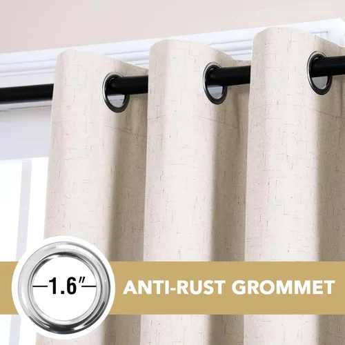 Miniatura 76 de H.VERSAILTEX - Cortina opaca 100 % de lino de 108 pulgadas de largo para dormitorio, con aislamiento térmico, lino texturizado, ahorro de energía