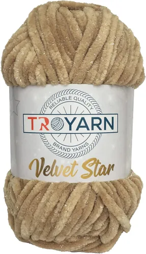 Miniatura 29 de Troyarn Velvet Star (Paquete de 3 Madejas) - Ovillo de felpilla con purpurina plateada para manta de bebé, hilo amigurumi, para ganchillo y tejer