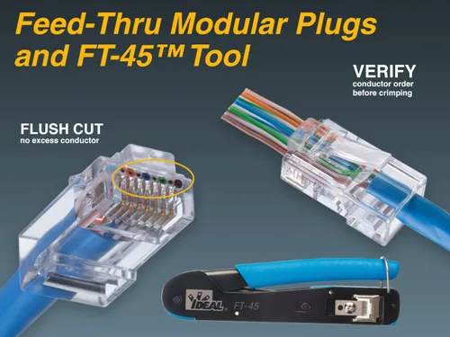 Miniatura 7 de Ideal Electrical 85-375 8P8C - Enchufe modular de una sola pieza, conector RJ-45 de diseño de alimentación para cables CAT6, par trenzado de 250