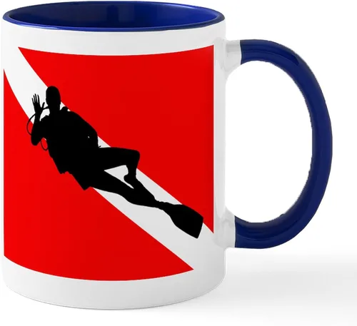 Miniatura 12 de CafePress Scuba Flag Diver Taza de café de cerámica de 11 oz (11.0 fl oz)