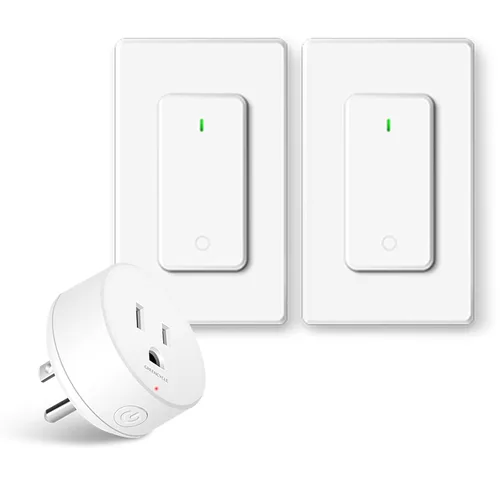 Miniatura 20 de Toma de control remoto, interruptor de luz y enchufe remoto greencycle con interruptor de luz inalámbrico, rango de 500 pies, no necesita cableado