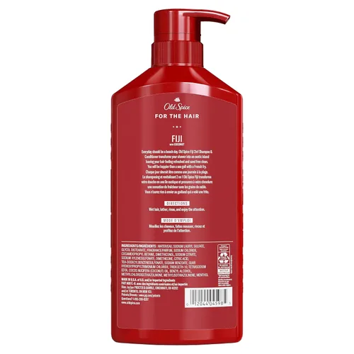 Miniatura 11 de Old Spice Fiji - Juego de champú y acondicionador 2 en 1 para hombres, aroma a coco y madera tropical, cabello más saludable, más completo