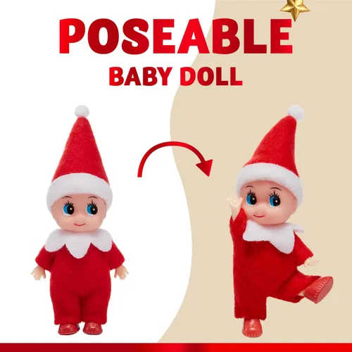 Miniatura 2 de JOYIN 1 paquete de muñeco de elfo rojo de Navidad de felpa suave para niños y adultos, accesorios, regalos de fiesta de Navidad, suministros