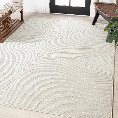Miniatura 9 de Eyely NCS103F-28 Maribo High-Low Abstract Groovy Striped Black/White - Alfombra de pasillo de 2 x 8 pies, negro/blanco, 2 pies x 8 pies
