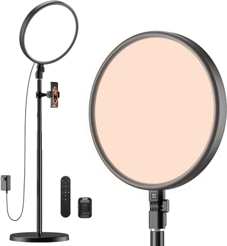 Miniatura 8 de TODI - Anillo de luz grande con soporte de 79 pulgadas, anillo de luz selfie de pantalla completa de 6500K con soporte y soporte para teléfono