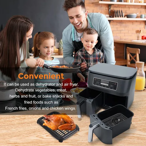 Miniatura 7 de Piezas de repuesto para freidora de aire para Ninja Foodi DualZone, 2 piezas de accesorios para freidora de aire de grado alimenticio, bandeja