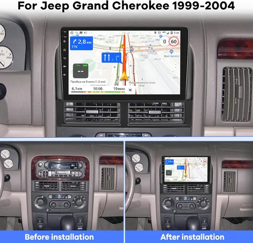 Miniatura 2 de [2G+32G] Radio de coche para Jeep Grand Cherokee 1999 2000 2001 2002 2003 2004, pantalla táctil Android de 9 pulgadas, estéreo de coche