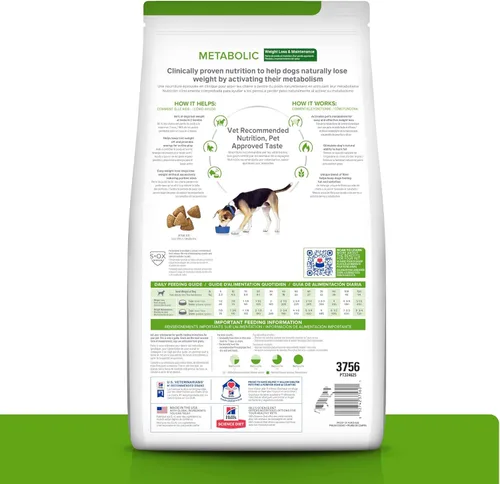 Miniatura 2 de Hill's Prescription Diet Metabolic Weight Management - Alimento seco para perros con fórmula de harina de cordero y arroz, dieta veterinaria, bolsa