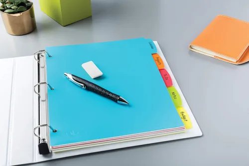 Miniatura 5 de Avery Separadores de plástico duradero con pestañas grandes para escribir y borrar, juego de 5 pestañas para carpetas de 3 anillos, multicolor