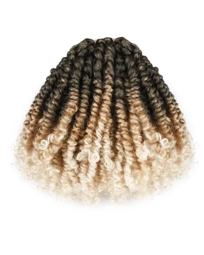 Miniatura 41 de Paquete de 8 paquetes de cabello de ganchillo Passion Twist de 6 pulgadas, rizos bohemios pretrenzados previamente trenzados, negro natural 1B