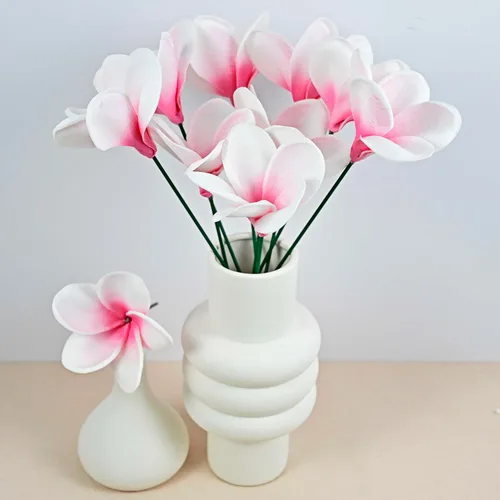 Miniatura 38 de Regalos de Cumpleaños para Mujeres 8pcs Flores Rosa Claro PU Tacto Real Flores Regalos para Mujeres para Navidad Flores Artificiales para Bricolaje