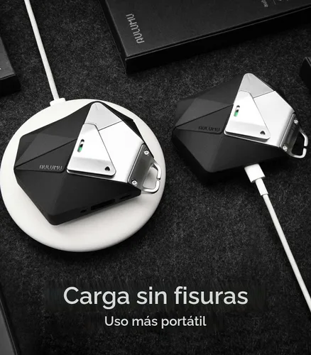 Miniatura 6 de Aulumu A39 Estuche geométrico para AirPods Pro 3 con cerradura Funda protectora con hebilla de nylon Armadura de aleación Compatible