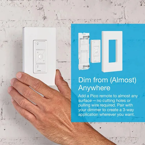Miniatura 11 de Lutron Caseta - Interruptor de atenuación inteligente original (requiere Lutron Smart Hub), para luces LED, 150 vatios, un solo polo/3 vías, no Negro